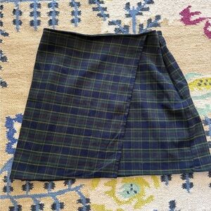 Hollister Tartan Skirt - Navy and Green